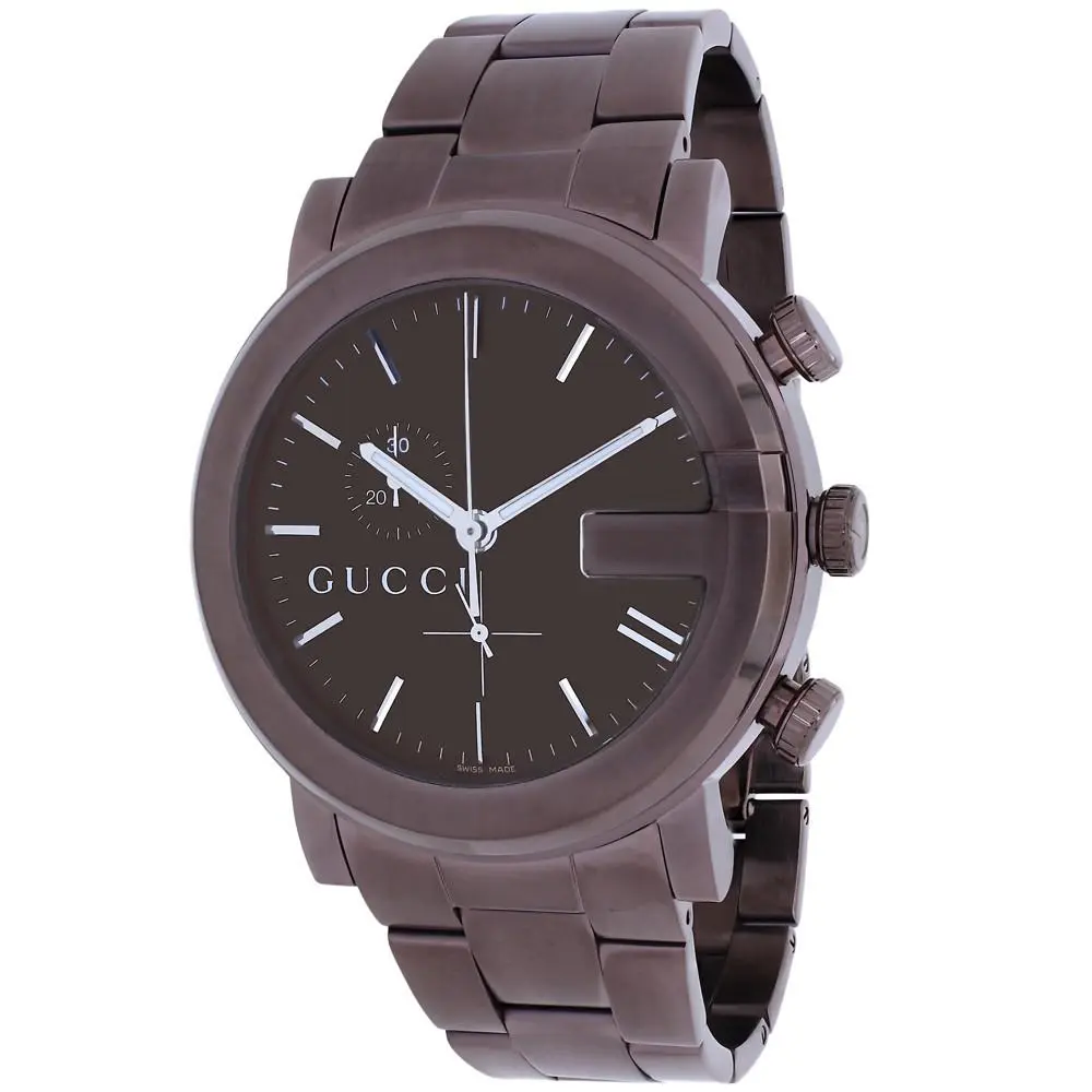 Men`s 101 Series Brown Dial Watch - YA101341 by Gucci