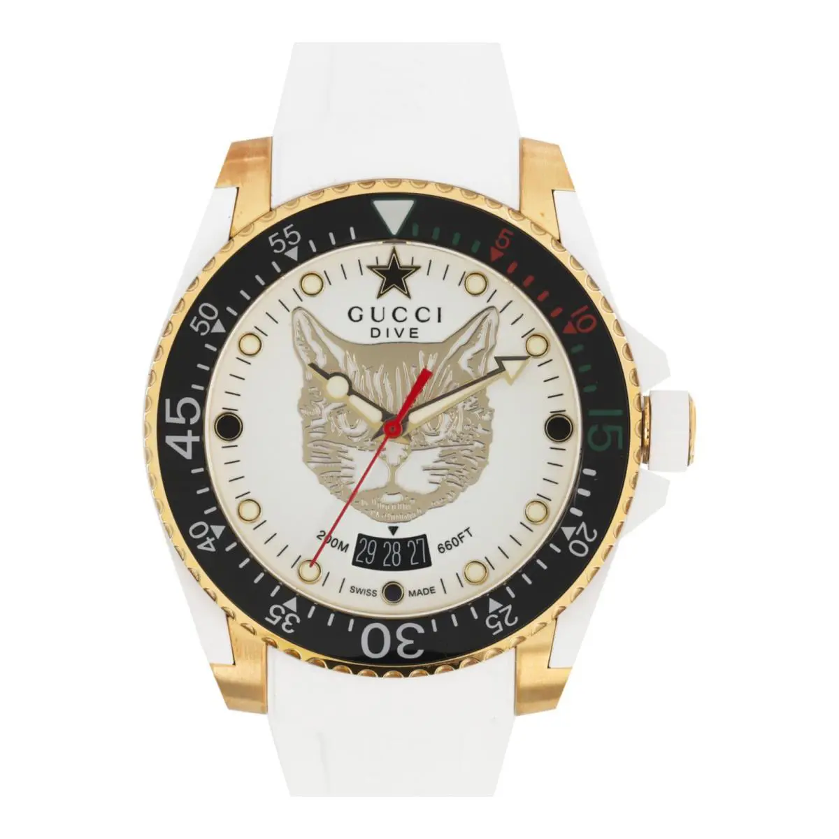 Gucci Mens Gold 40mm Strap Fashion Watch