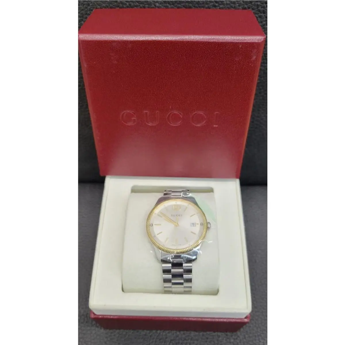 G-timeless Quartz 38mm Yellow Gold Bezel Watch YA1264233 by Gucci