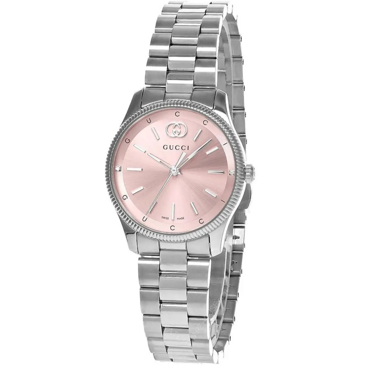 Gucci G-timeless YA1265061 Pink Dial Stainless Steel 29mm Ladies Watch