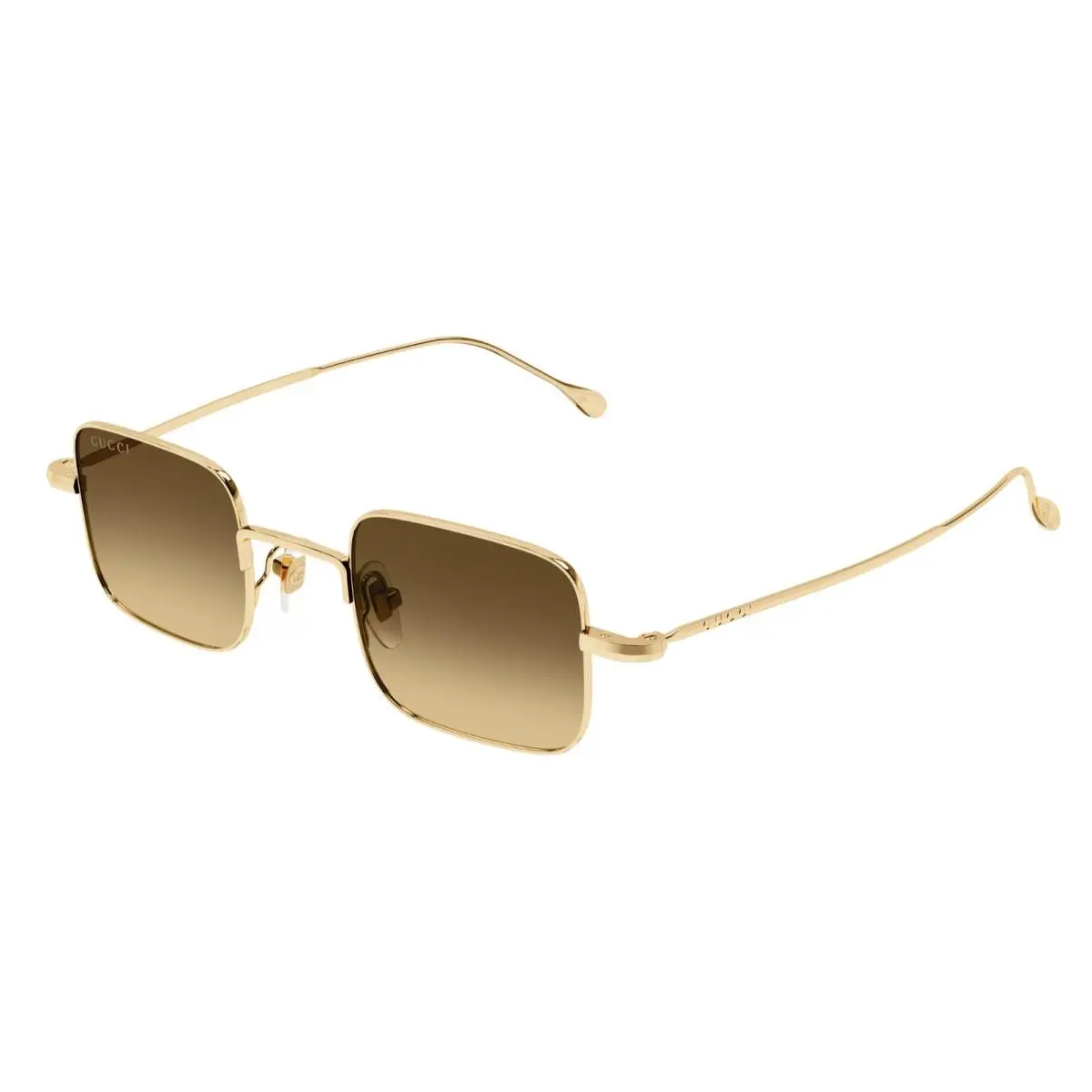 GG1813S 002 Gold Gold Brown 41 mm Rectangular Squared Unisex Sunglasses by Gucci