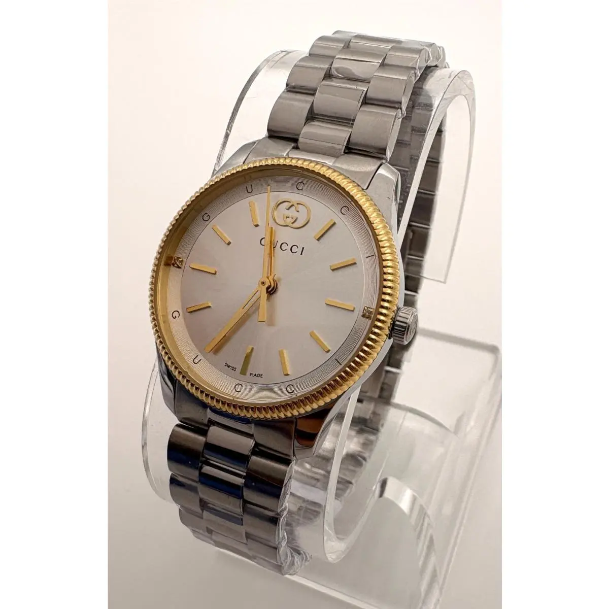 G-timeless YA1265063 Silver Dial Stainless Steel 29mm Ladies Quartz Watch by Gucci