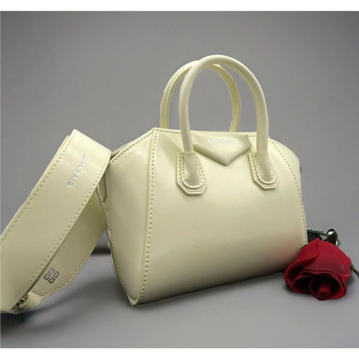 Givenchy Mini Antigona Leather Crossbody Satchel-soft Yellow