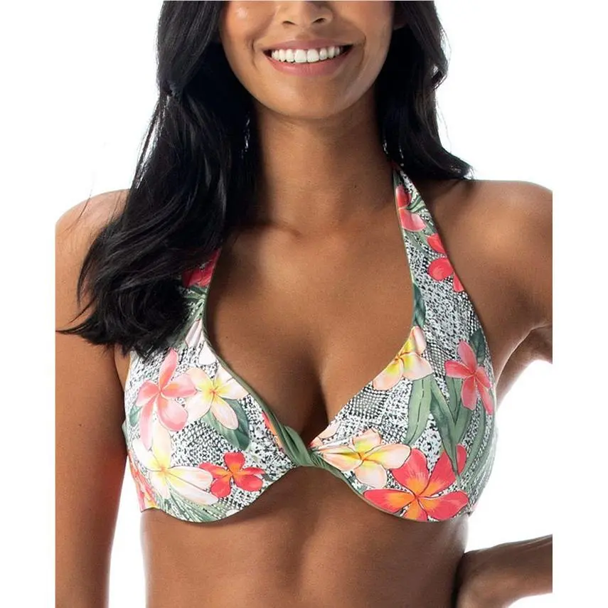 Coco  Women`s Verso Reversible Twist Bra-sized Halter Bikini Top Size 32/34C by Reef