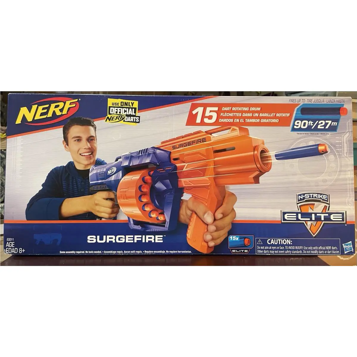 Nerf Surgefire N-strike Elite 15X Dart Rotating Drum 90FT Age 8+