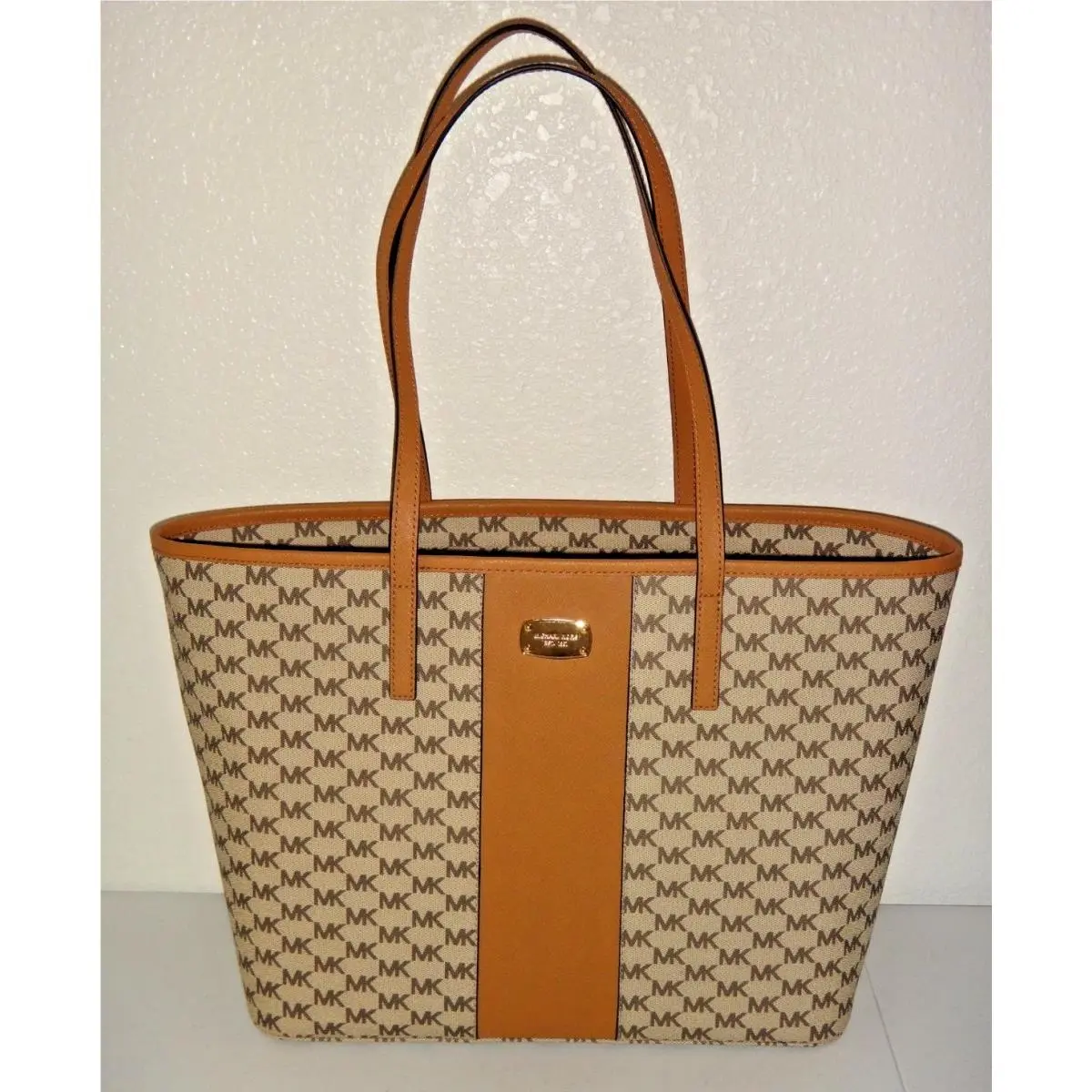 Michael Kors Womens Center Stripe Acorn MK Signature Emry LG Tote Bag 38S8YIJT8V