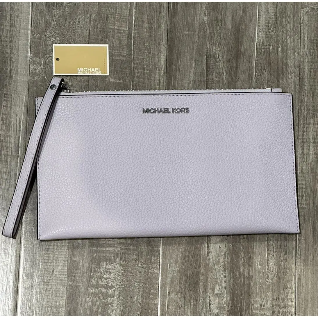 Michael Kors Women`s Lilac Clutch Bag Bedford Purple Leather Lavender