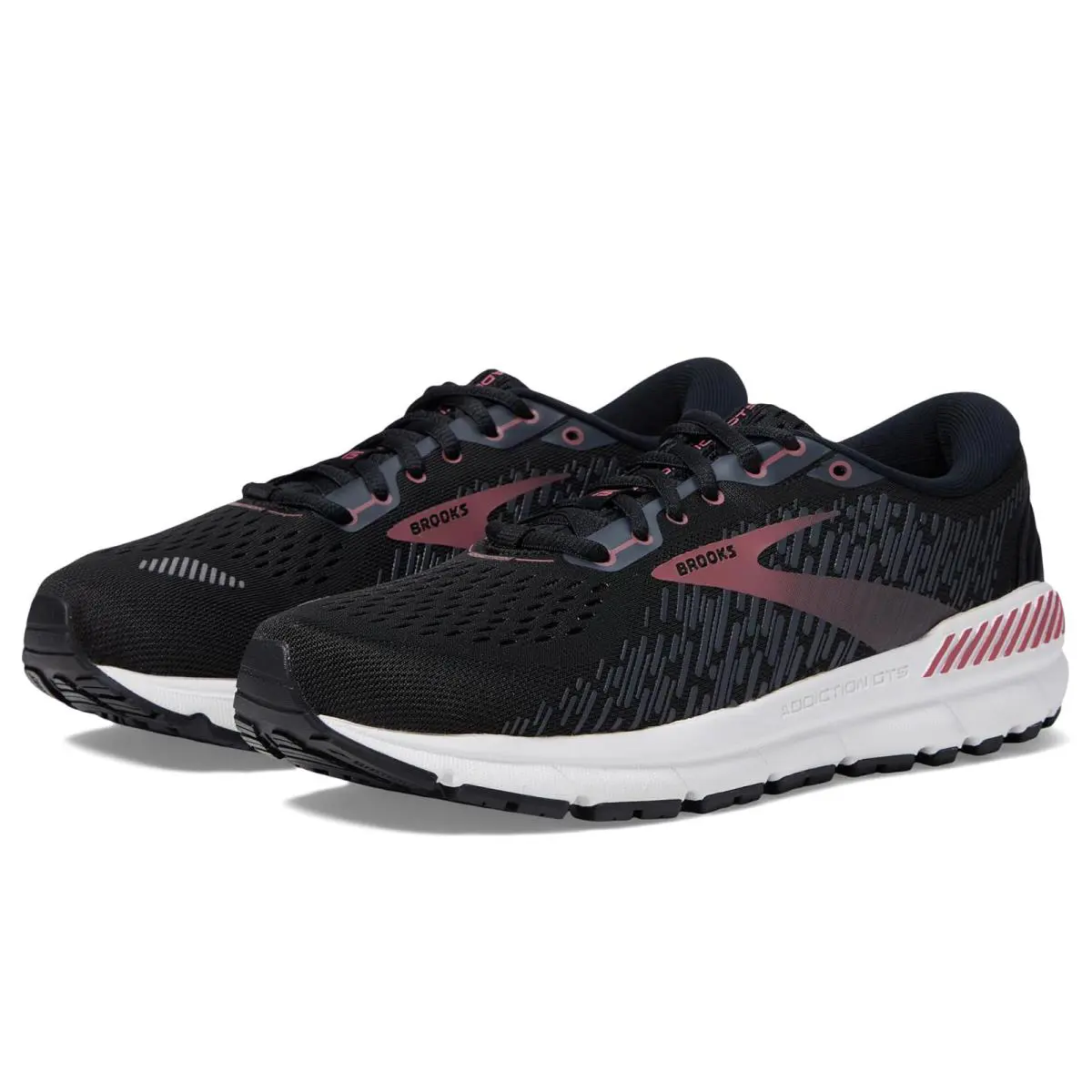 Woman`s Sneakers Athletic Shoes Brooks Addiction Gts 15 - Black/Ebony/Mauvewood