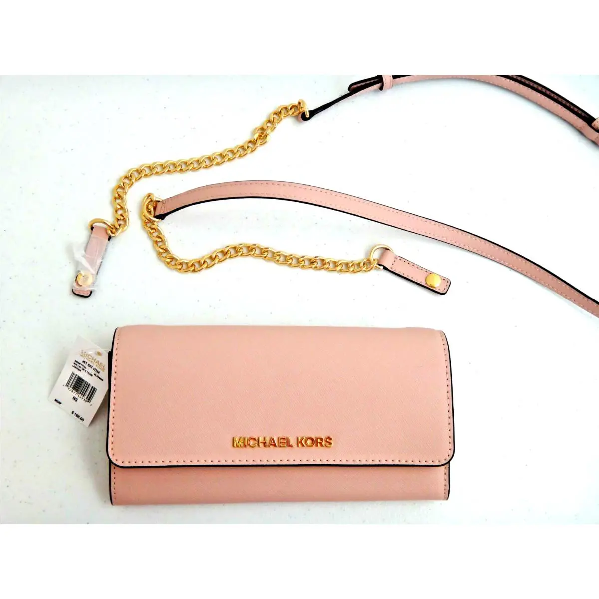 Michael Kors Jet Set MK Convertible Wallet on Chain Crossbody Blossom Saffiano