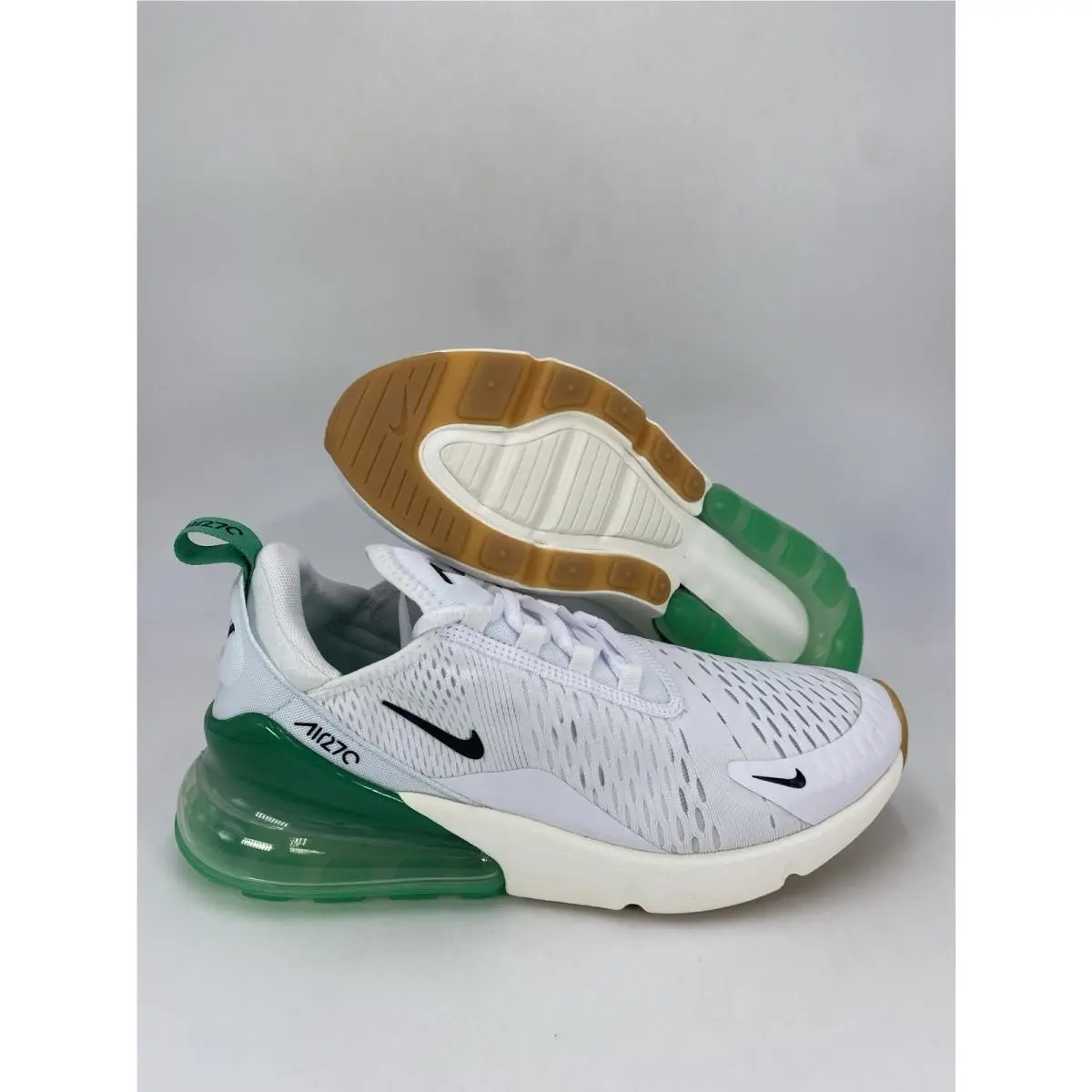 W Air Max 270 White Black Green AH6789 125 Women`s Size 6 by Nike