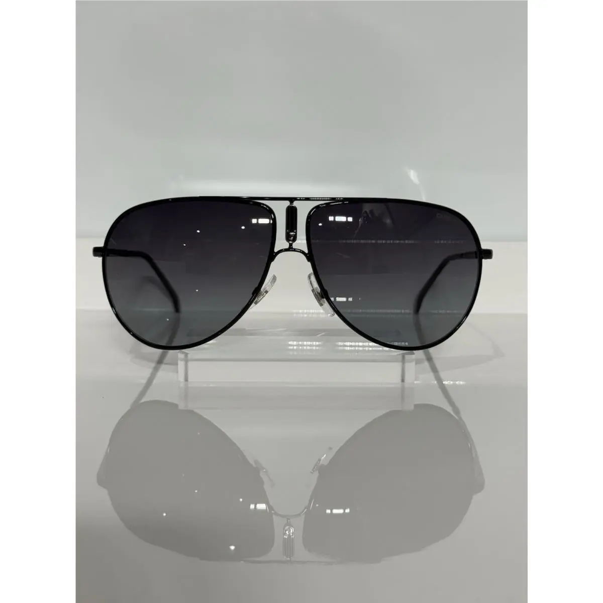 Carrera Special Edition Gipsy 65 Shiny Black Metal Polarized Wrap Sunglasses