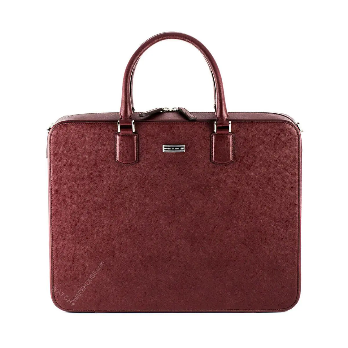 Meisterst ck Selection Burgundy Saffiano Leather Briefcase 109619 by Montblanc
