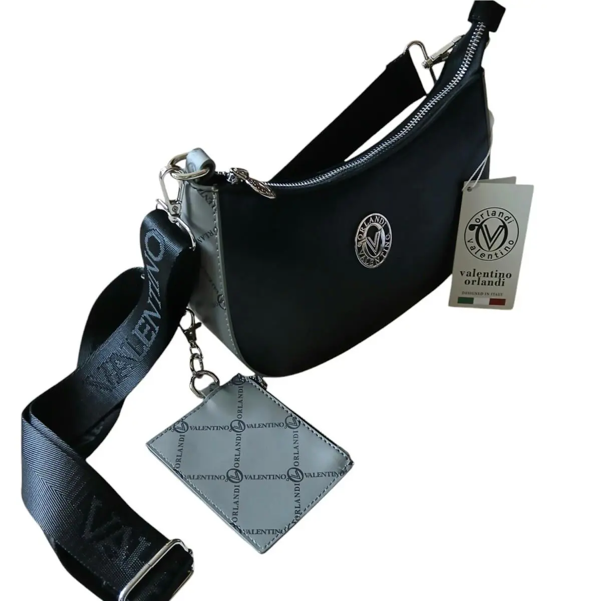 Valentino Orlandi Purse Monogrammed Two Tone Crossbody Shoulder Bag