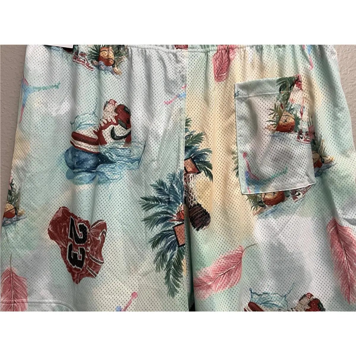 Nike clothing - Nike Jordan Essentials Printed Mesh Shorts - IB3012-133 - Sail (UPC: 197864006351) 6