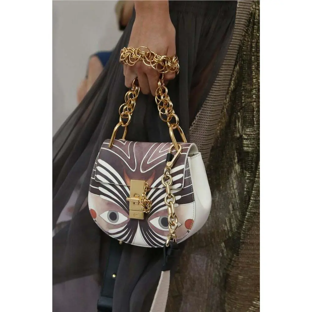 Chloe Multi-color Leather Bijou Eyes Print Small Drew Shoulder Bag C0W7SC
