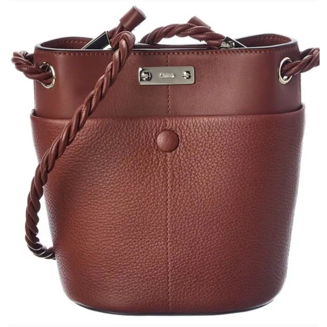 Chloe Key Small Leather Bucket Bag Sepia Brown