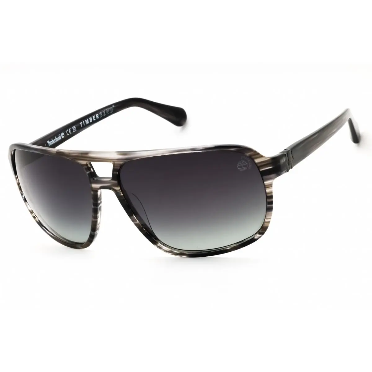 Timberland TB00031 20D Sunglasses Grey Frame Smoke Polarized Lenses 65mm