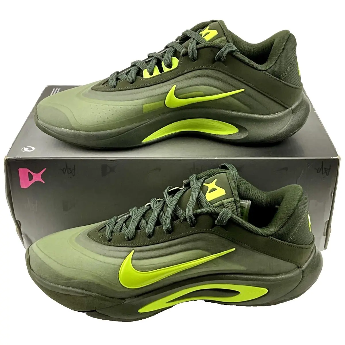 A`one Sequoia Black Green Volt FZ8605-301 Women`s Size 8 by Nike