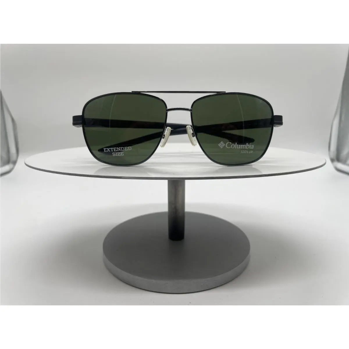 Columbia Vamoose XL C112S Mens Sunglasses IN Satin Black with Dark Green Lenses