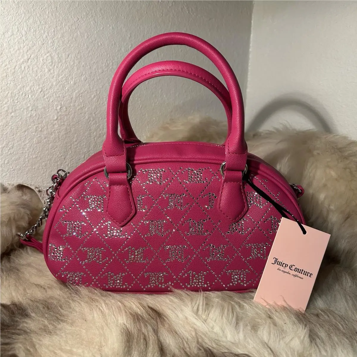 Juicy Couture Crystal Crush Satchel - Raspberry Tart
