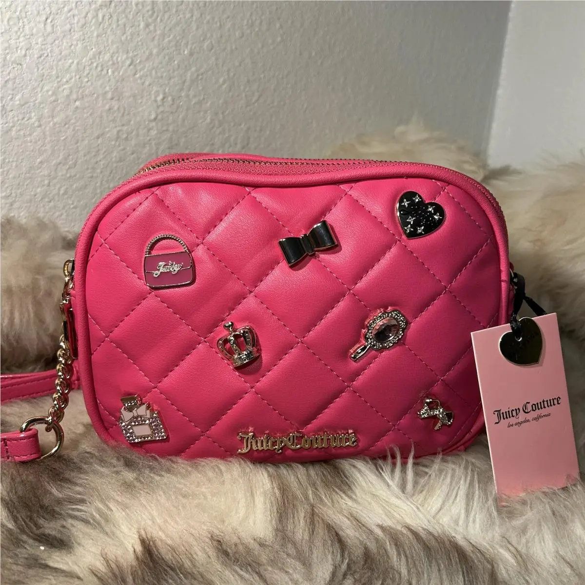 Juicy Couture Girls Only Camera Crossbody - Free Love Pink - Cute Charms