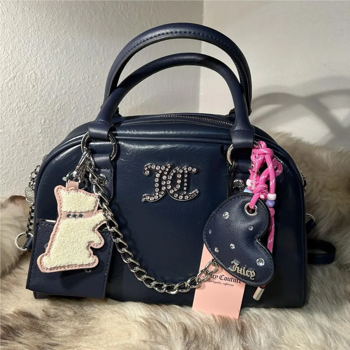 Juicy Couture Juicy Satchel - Lots Of Bag Charms - Regal Blue