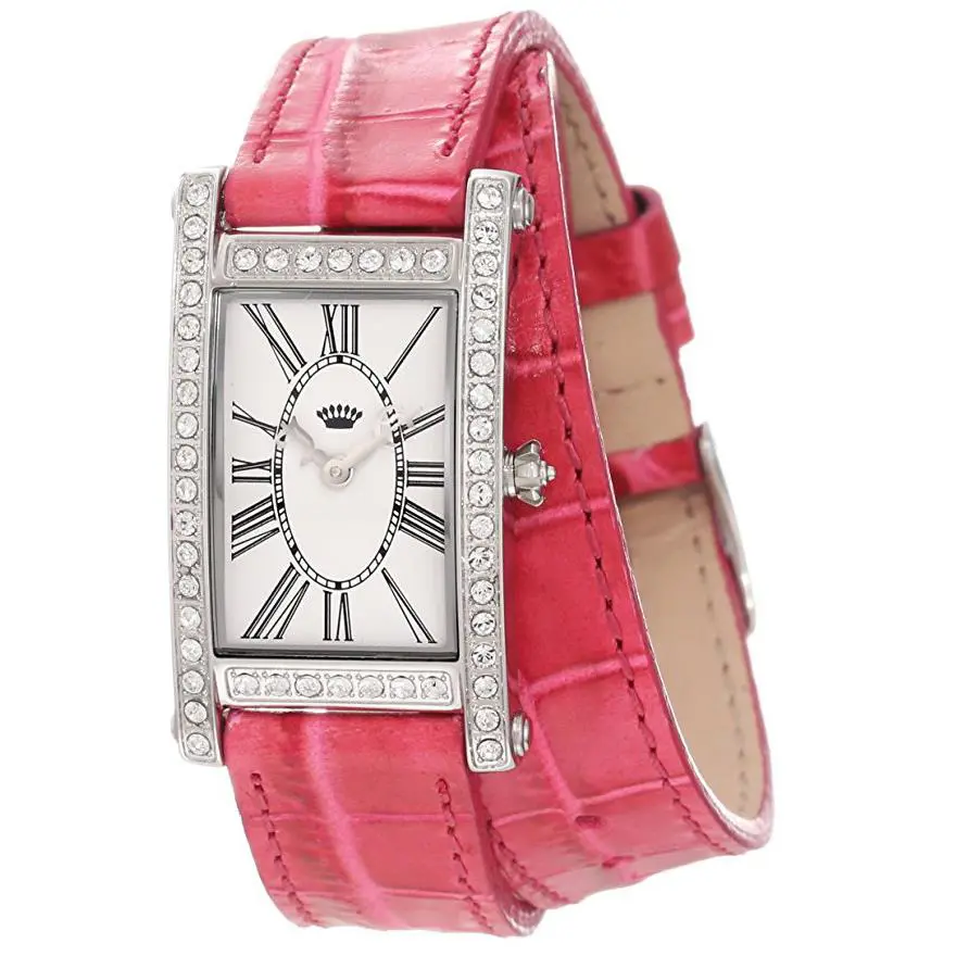 Juicy Couture 1901043 Pink Royal Double Wrap Leather Strap Watch F1298