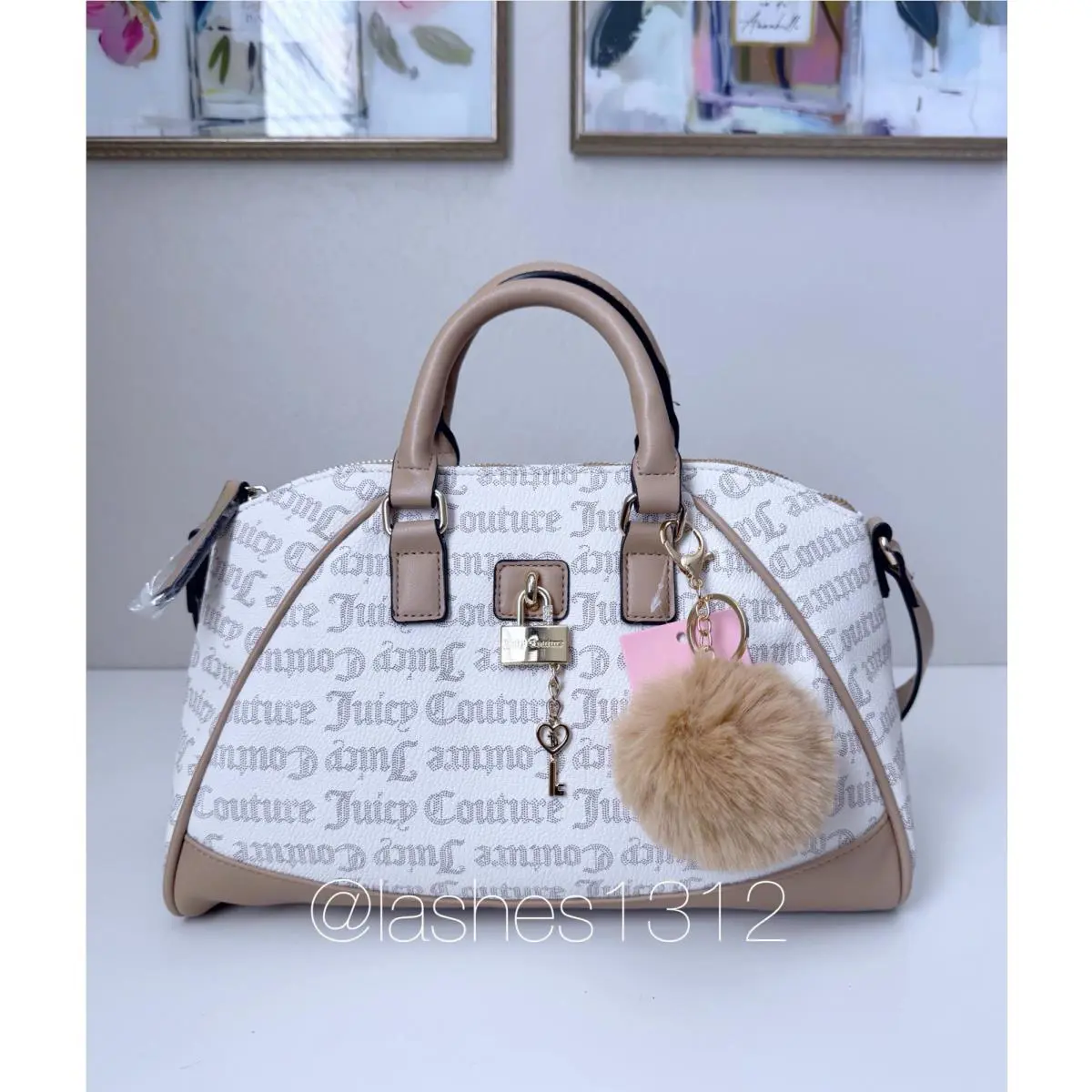 Juicy Couture Bag East Side West Side Satchel - Cream Brown