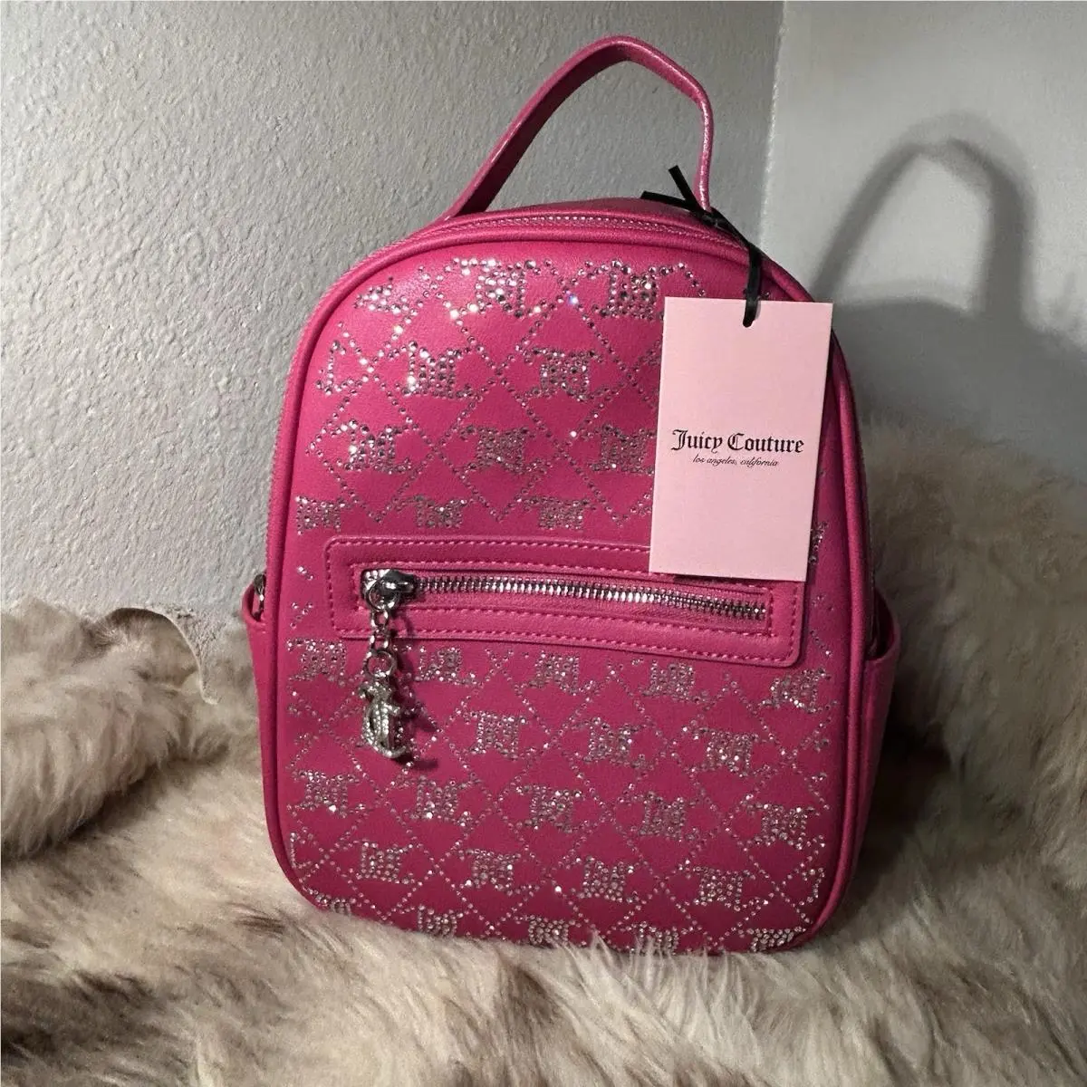 Juicy Couture Crystal Crush Medium Backpack - Raspberry Tart