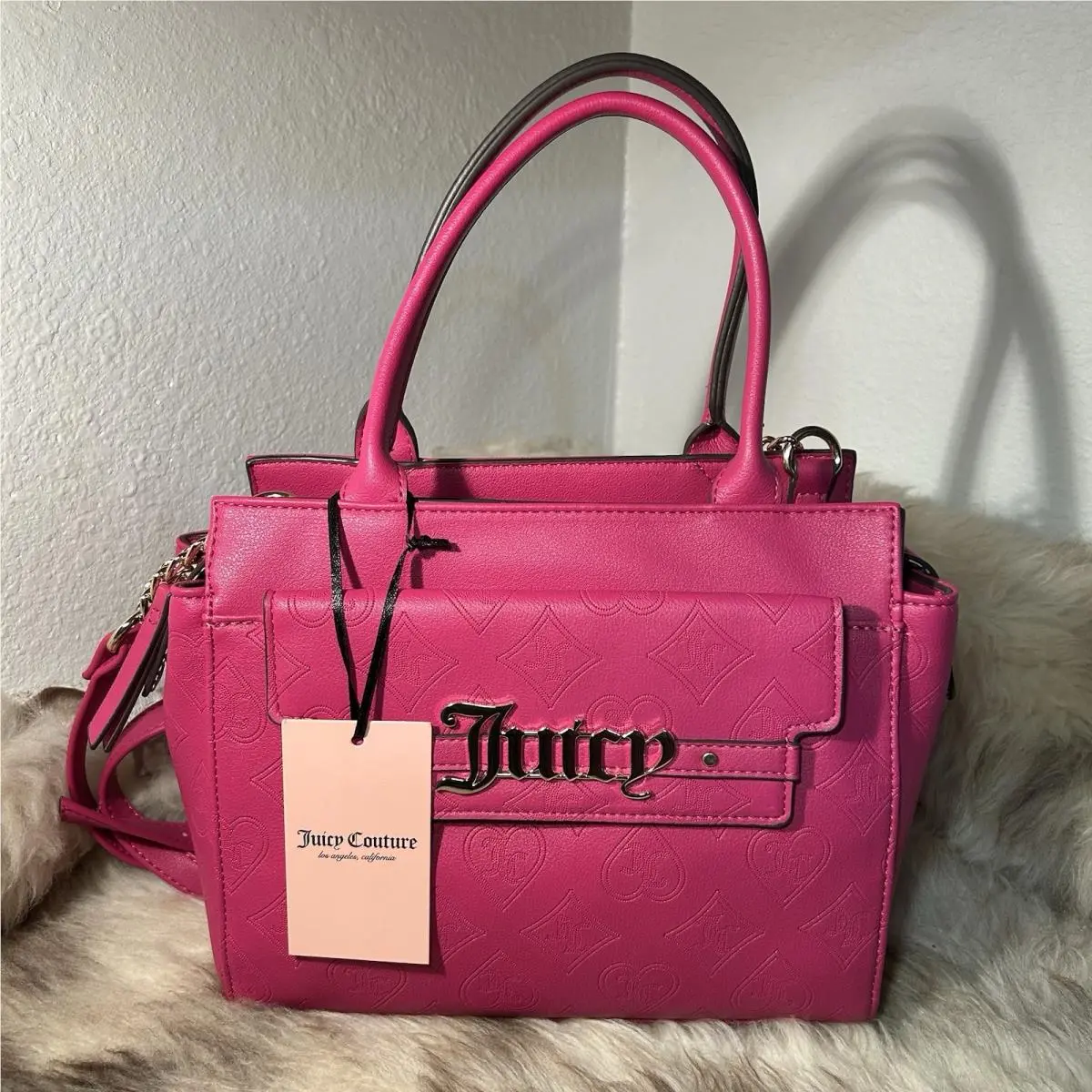 Juicy Couture Short N Sweet Satchel / Crossbody - Beautiful Raspberry Tart