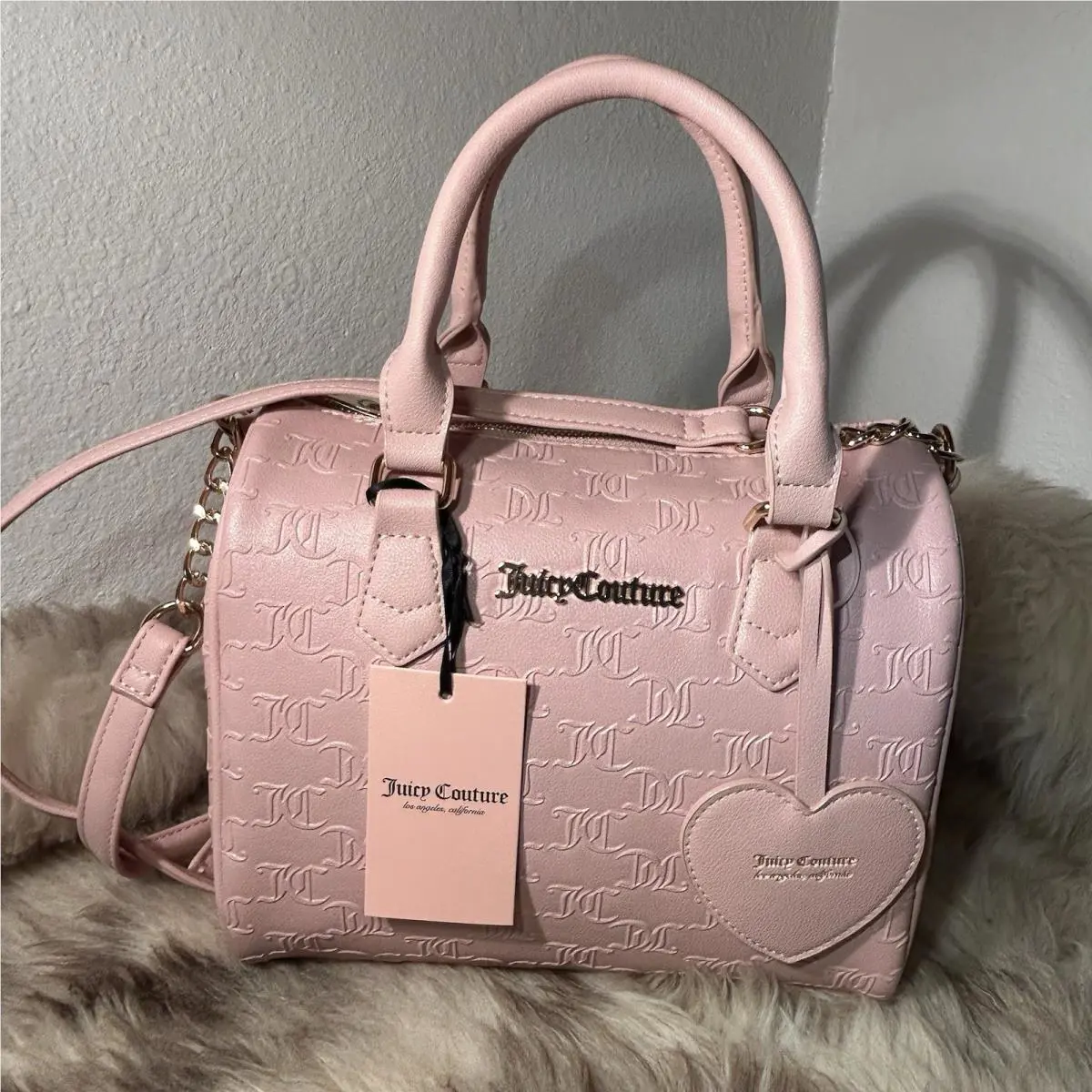 Juicy Couture Fame Satchel Crossbody - Pink Diamond