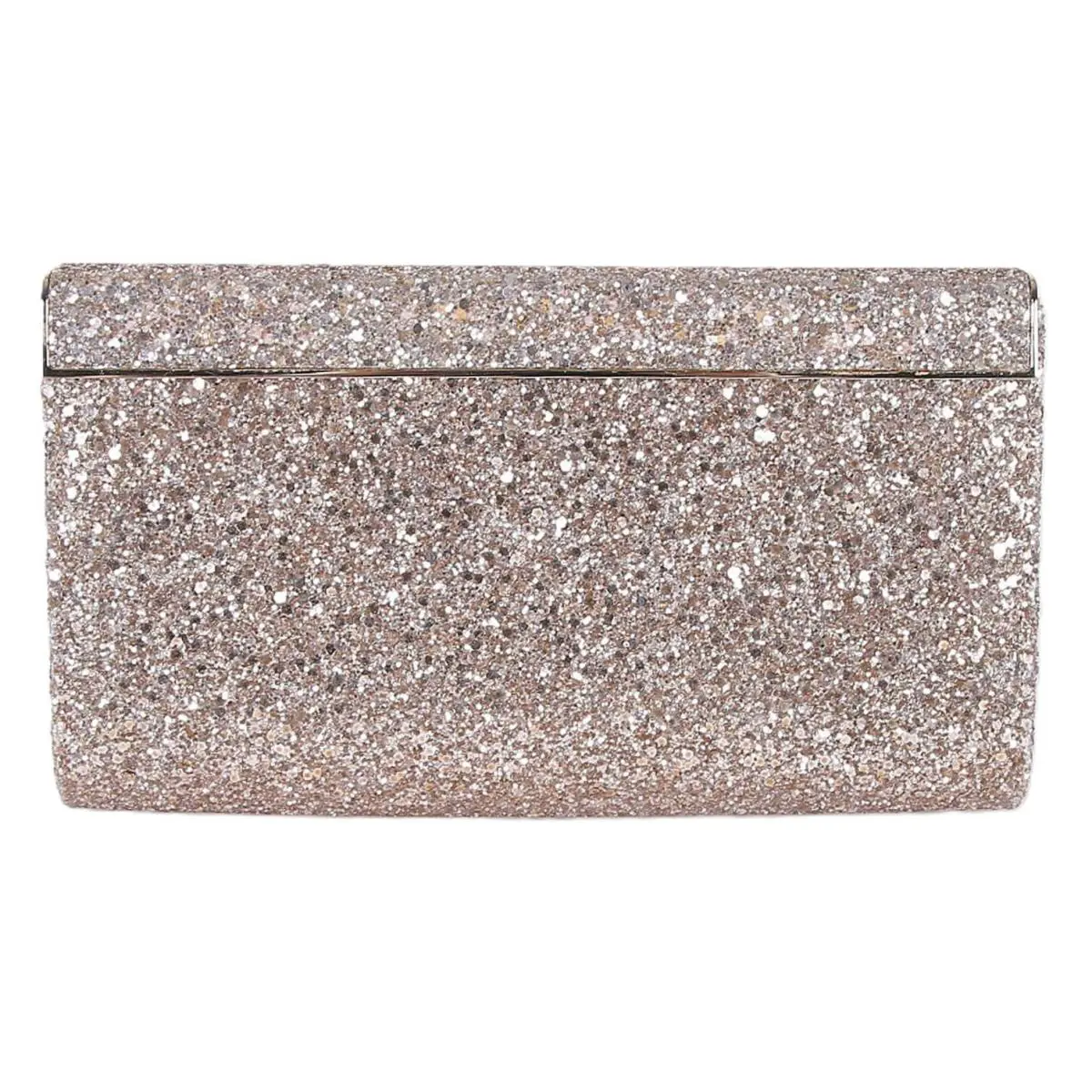 Cayla Shadow Coarse Glitter Fabric Clutch Ballet Pink by Jimmy Choo