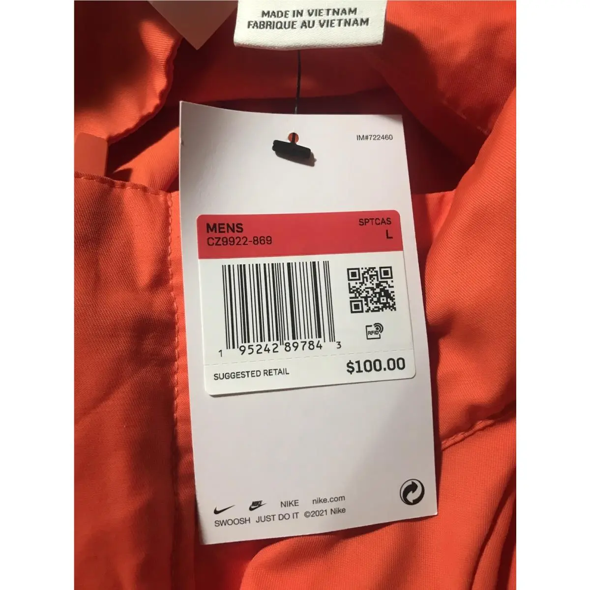 Nike clothing - Nike Sportswear Woven M65 Jacket - CZ9922-869 - Orange (UPC: 0195242897867) 6