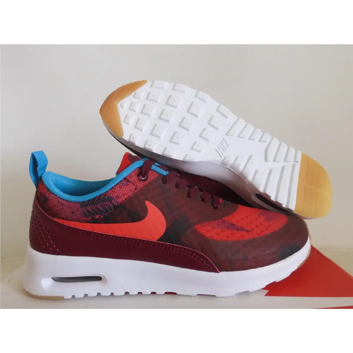 Nike Air Max Thea Print N7 Garnet Red-university Red Womens Sz 6.5 811362-664