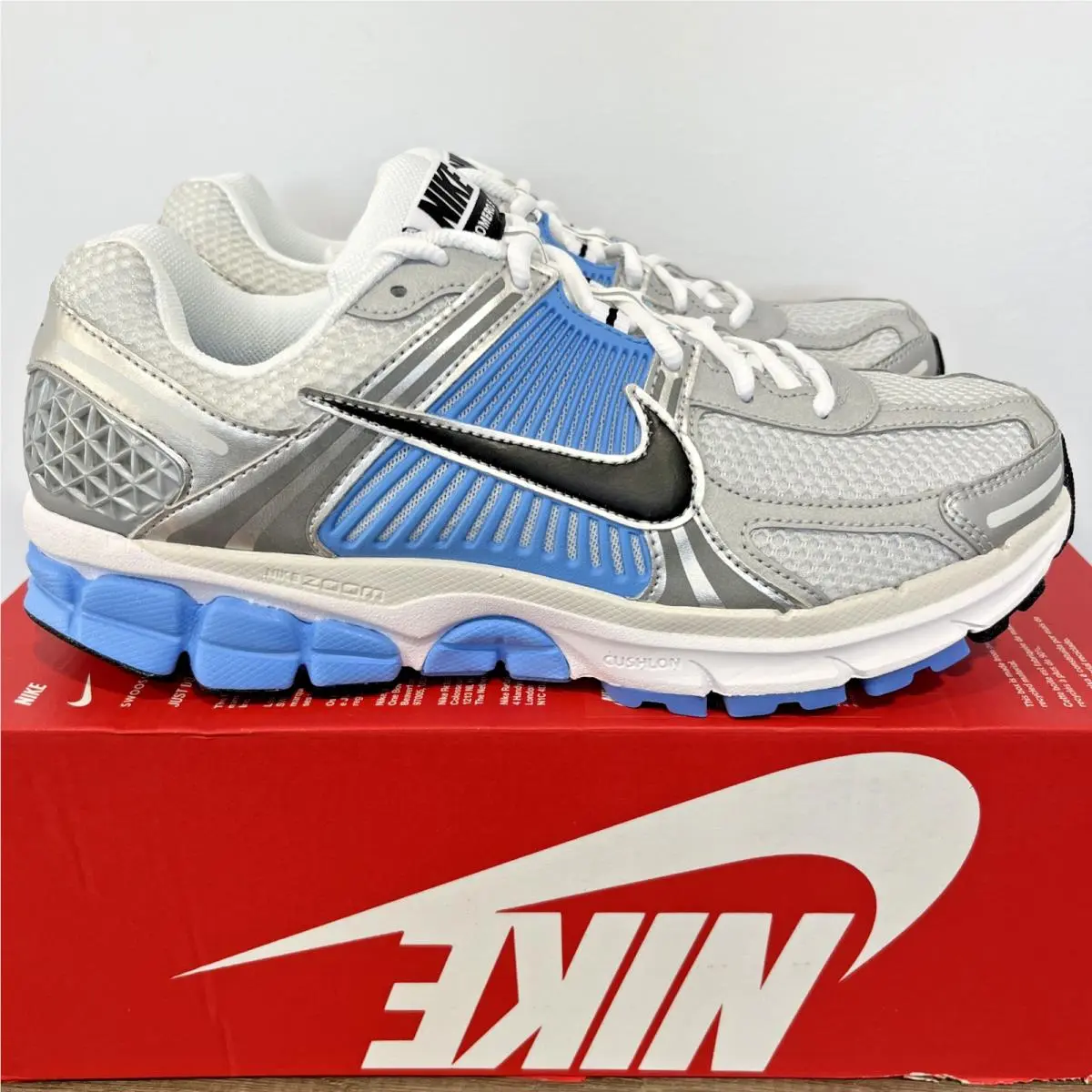 Nike Zoom Vomero 5 Running Shoes Blue Silver FJ4151-101 Men`s Size 9.5 - Blue