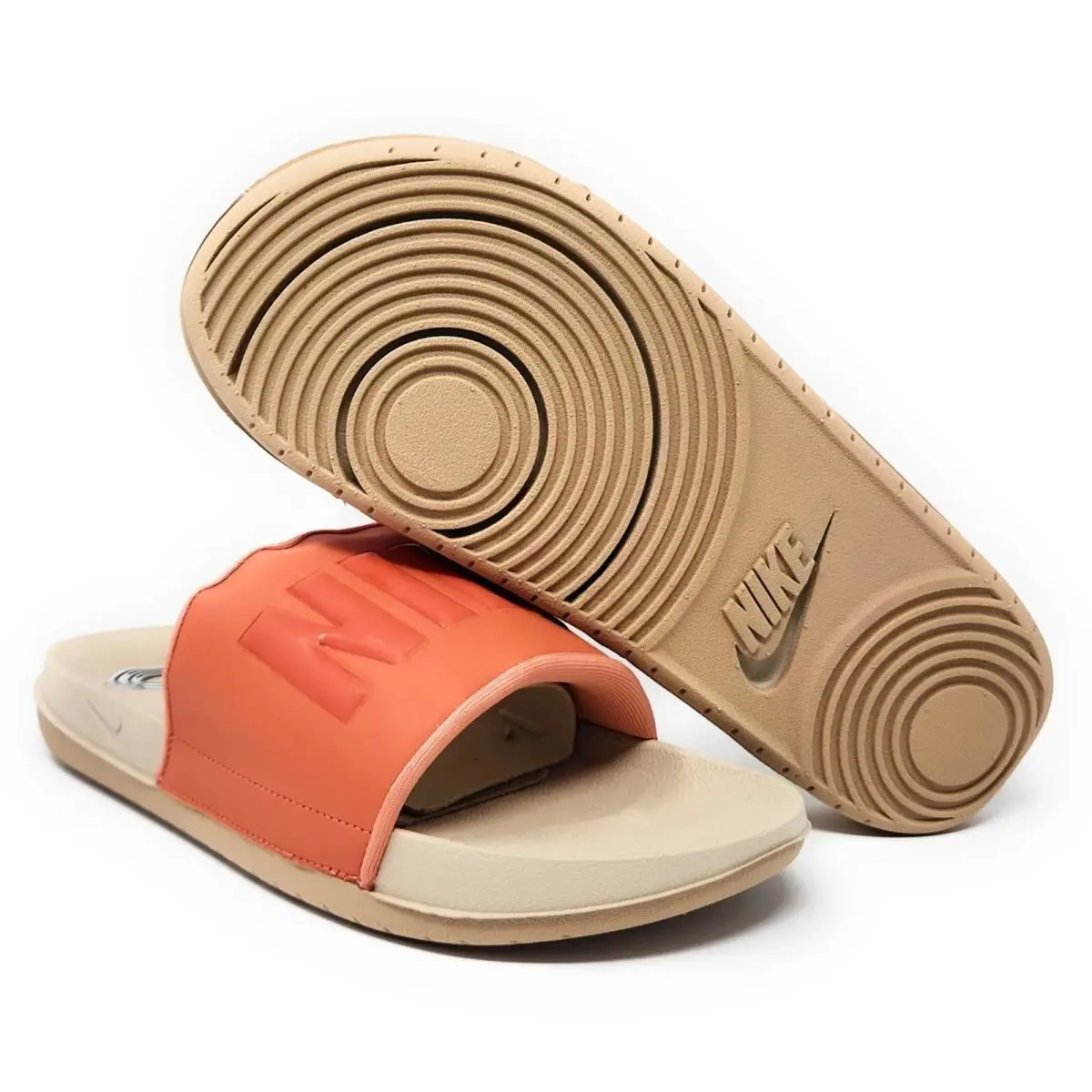 Nike Offcourt Slide Beige/orange BQ4632-803 Women`s Size 7 - Beige