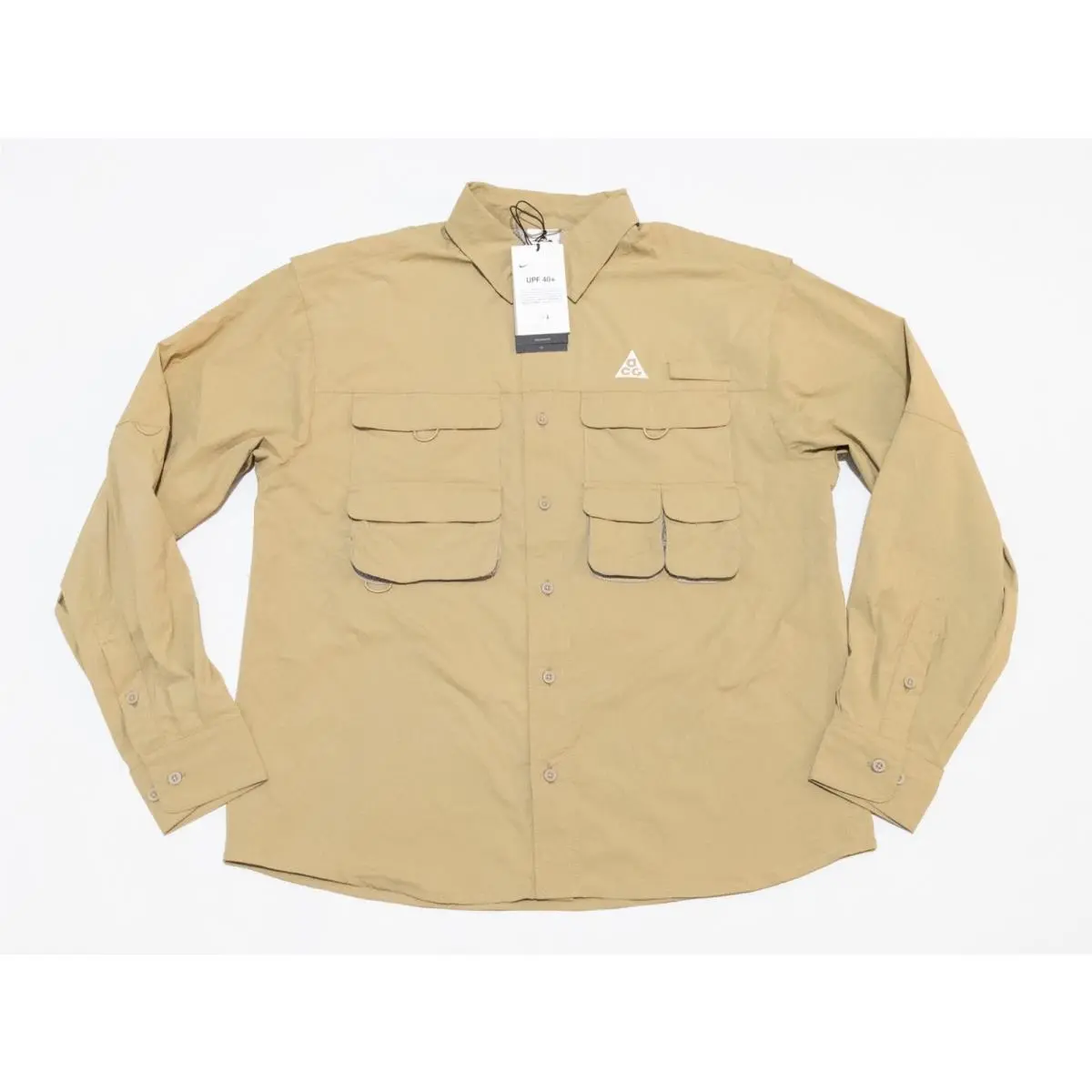 Sz S Nike Acg Orb Weaver Dri-fit Fishing Shirt Brown HJ2465-297 Men`s