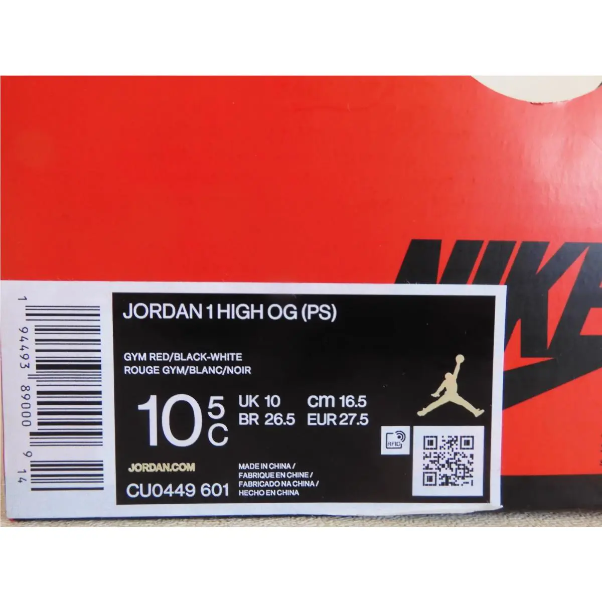 Nike shoes - Air Jordan 1 - Air - Red (UPC: 194493890009) 6