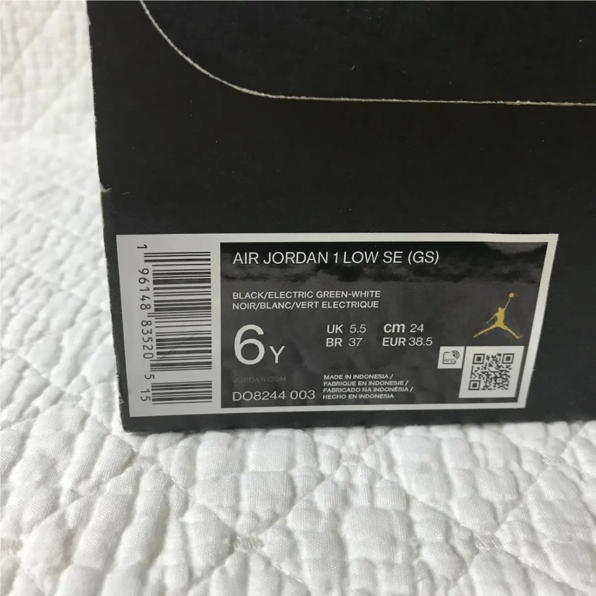 Nike shoes - Air Jordan 1 Low SE - Black/Electric Green-White 10