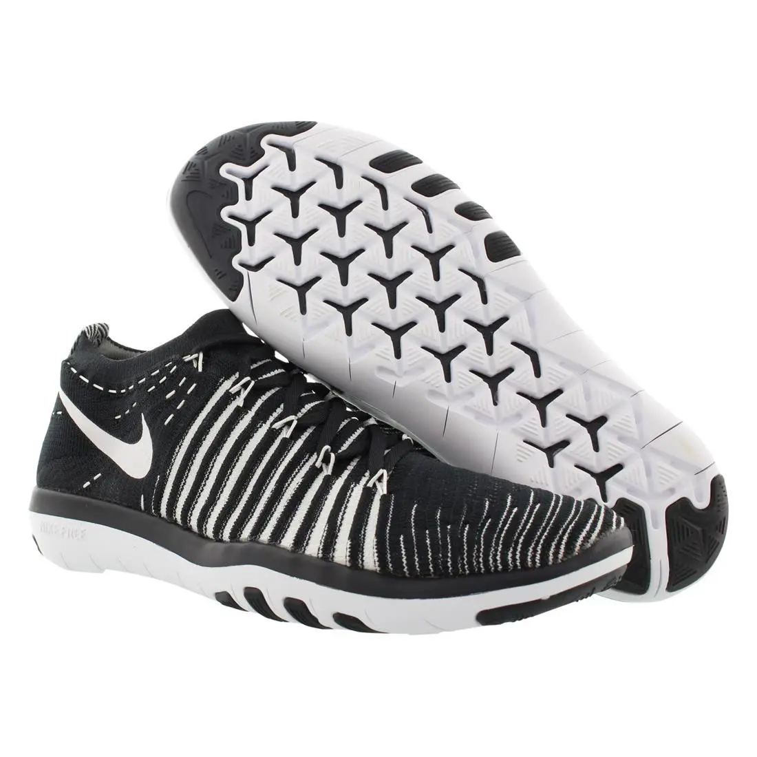 Nike Free Transform Flyknit Fitness Women`s Shoes Size 5 Color: Black/white - Black, Main: Black