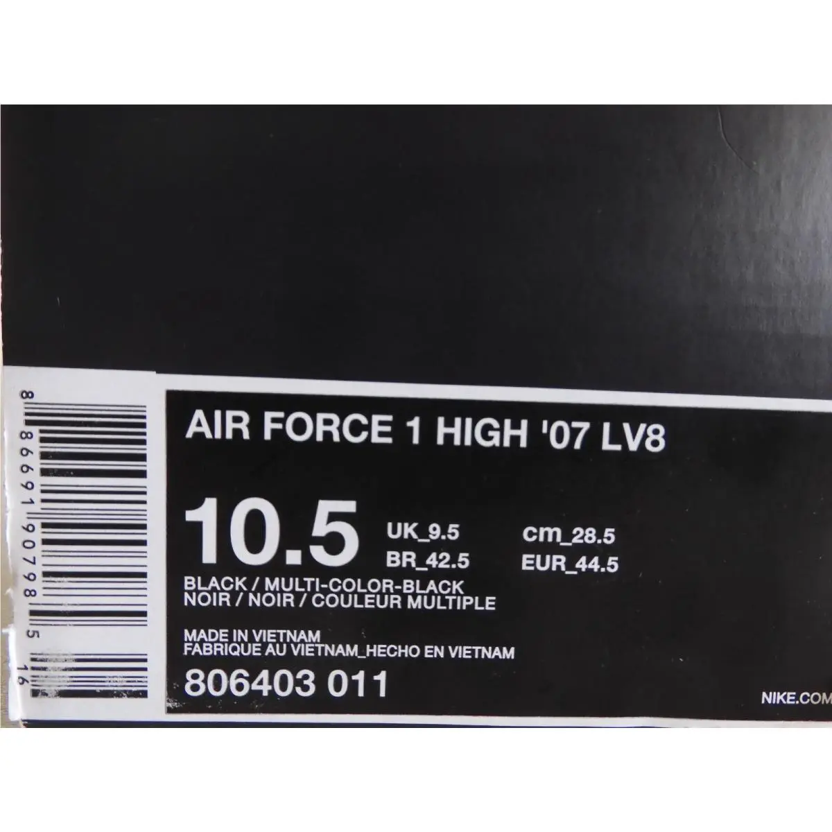 Nike shoes - Nike Air Force 1 High `07 Lv8 - 806403-011 - Black (UPC: 886691907985) 6