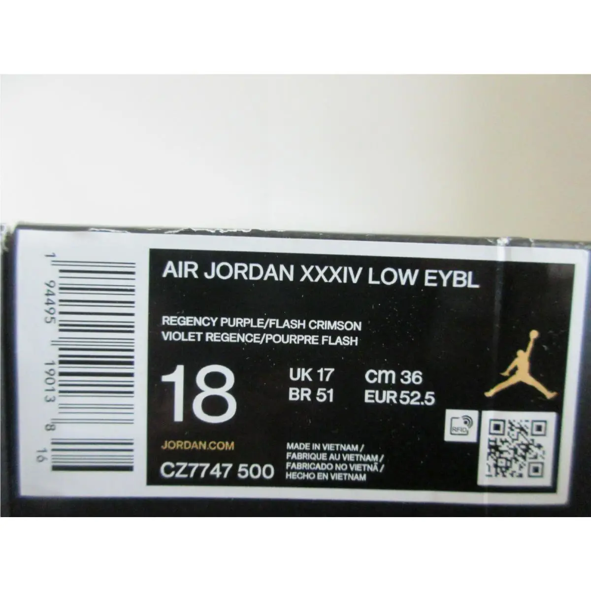 Nike shoes - Jordan 34 - CZ7747 500 - Purple (UPC: 194495190138) 3