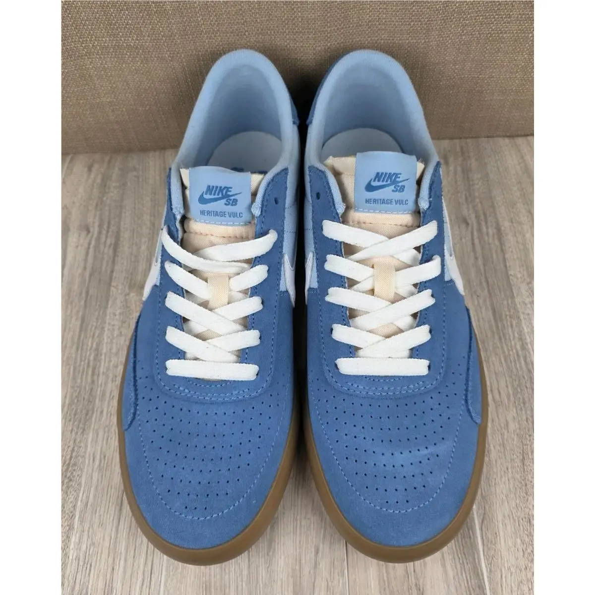 Nike SB Heritage Vulc Coast Psychic Blue White Skateboard Sneakers Mens Size 8