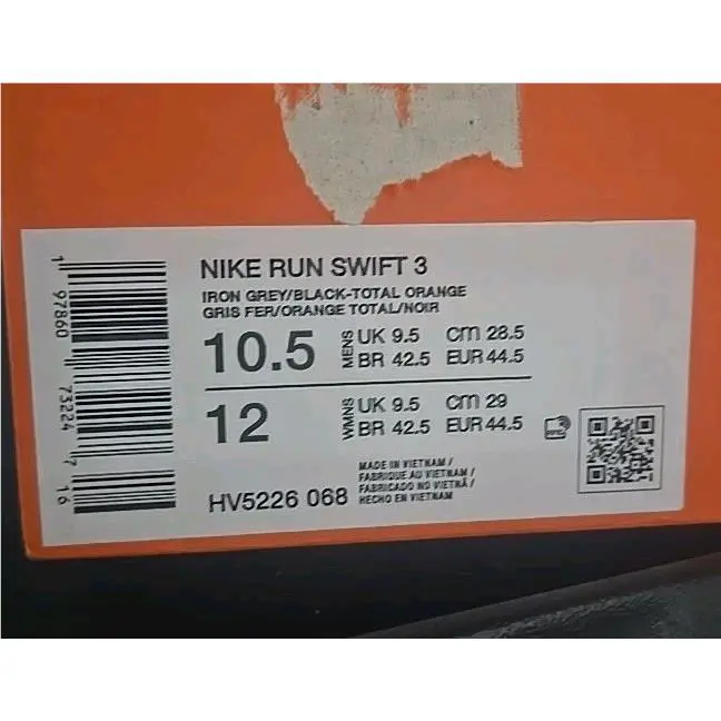 Nike shoes - Nike Run Swift 3 - Run Swift - HV5226-068 - Iron Grey/Black-Total Orange 7
