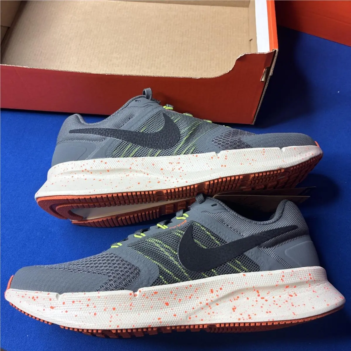 Men Nike Run Swift 3 Running Shoes Grey/black-total Orange HV5226-068 Size 7