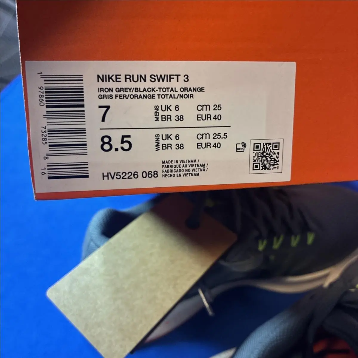 Nike shoes - Nike Run Swift 3 - Run Swift - HV5226-068 - Iron Grey/Black-Total Orange 5