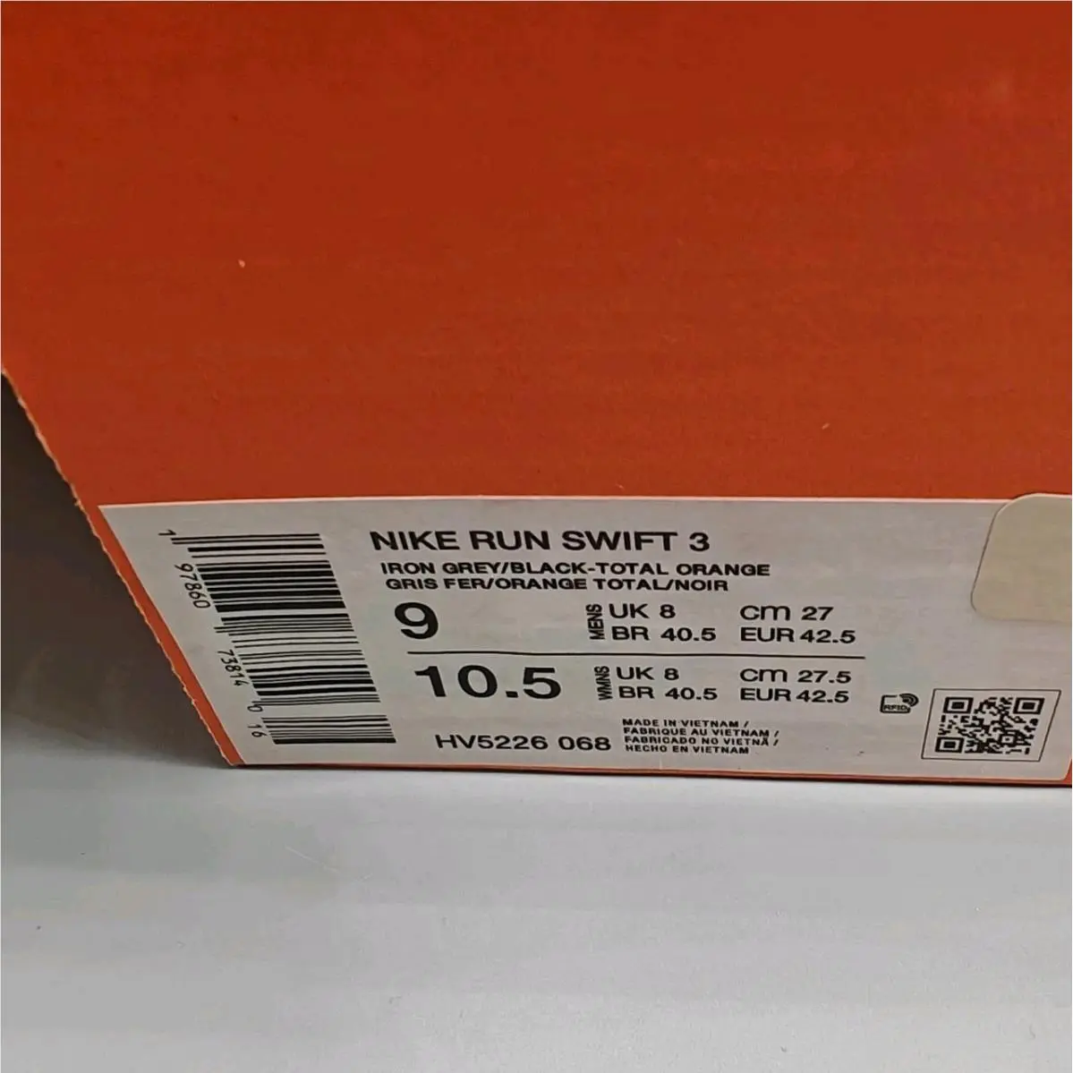 Nike shoes - Nike Run Swift 3 - Run Swift - HV5226-068 - Grey/Black/Orange 8