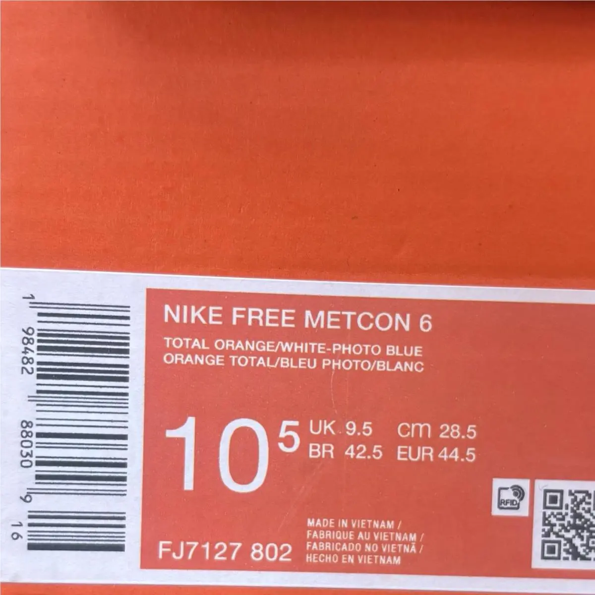 Nike shoes - Nike Free Metcon - Free Metcon - FJ7127 802 - Total Orange/White-Photo Blue (UPC: 198482380892) 5