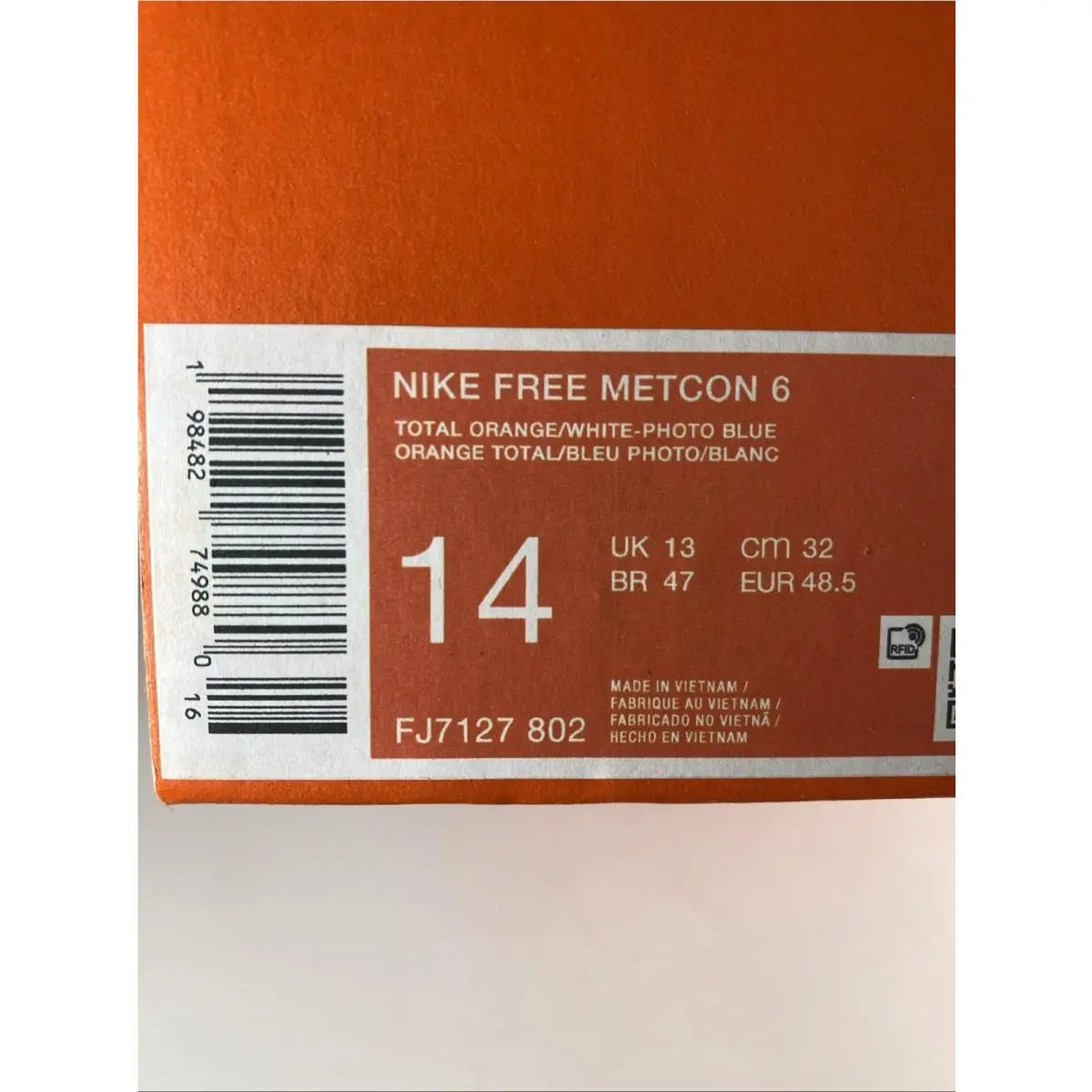 Nike shoes - Nike Free Metcon - Free Metcon - FJ7127 802 - Total Orange/White-Photo Blue (UPC: 198482380892) 6
