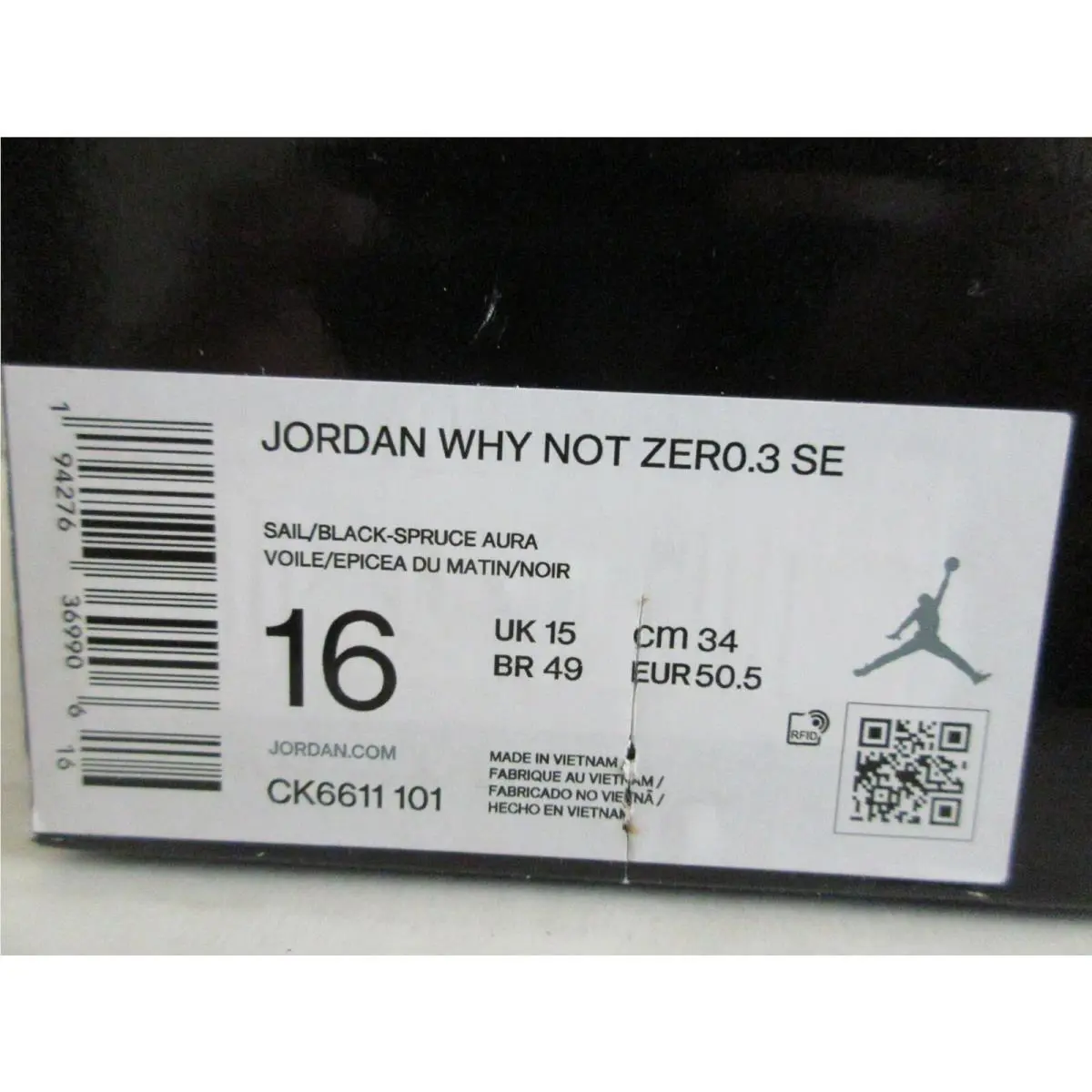 Nike shoes - Jordan `Why Not?` ZER0.3 - CK6611 101 - White (UPC: 194276369906) 3